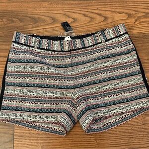 The Limited Multicolor Aztec High Waist Shorts with Black Trim